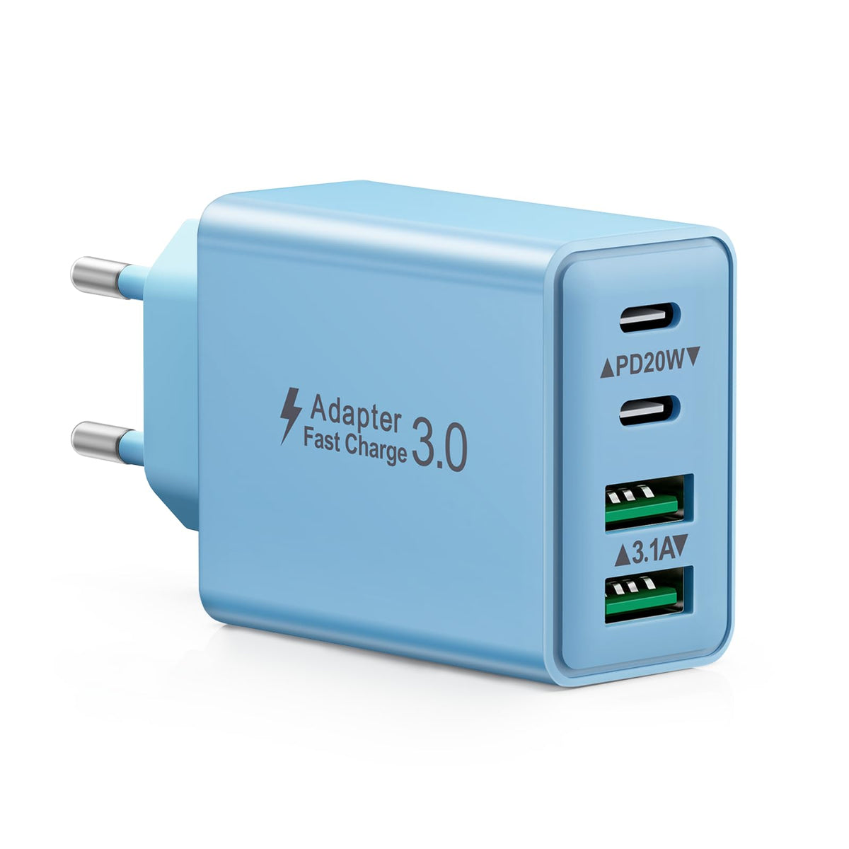 USB C Ladegerät, 40W 4 Ports Stecker Mehrfach Schnellladegerät USB C Ladegerät für iPhone 17 16 15 14 13 Pro Max Plus 12 11, Samsung