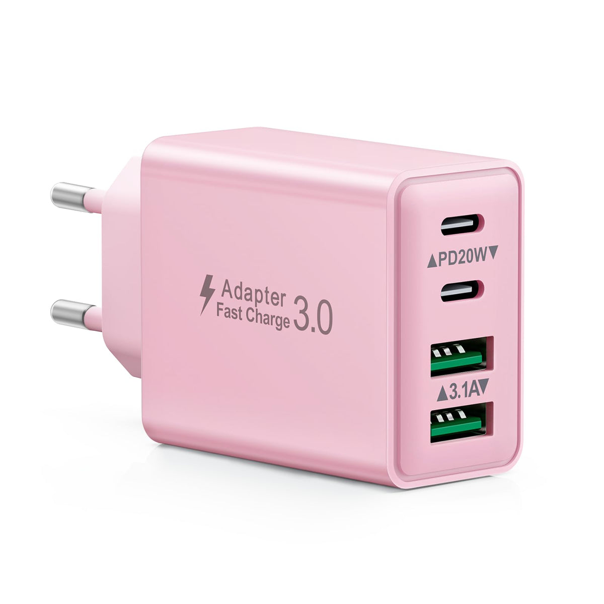 USB C Ladegerät, 40W 4 Ports Stecker Mehrfach Schnellladegerät USB C Ladegerät für iPhone 17 16 15 14 13 Pro Max Plus 12 11, Samsung