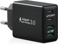USB C Ladegerät, 40W 4 Ports Stecker Mehrfach Schnellladegerät USB C Ladegerät für iPhone 17 16 15 14 13 Pro Max Plus 12 11, Samsung