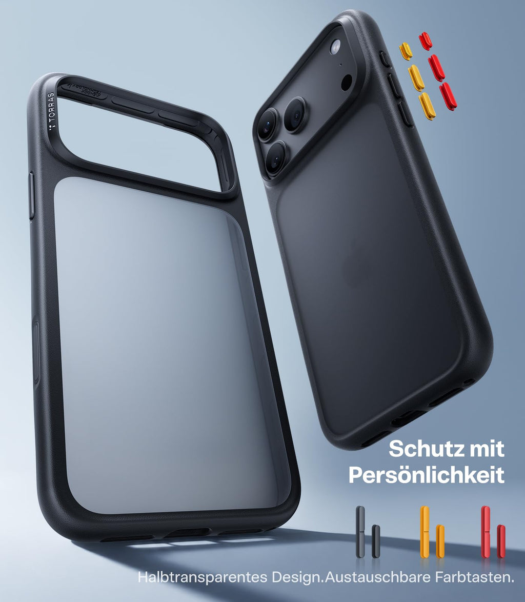 TORRAS für iPhone 18 Pro Hülle iPhone 17 Pro Hülle,Militärschut,Transparent