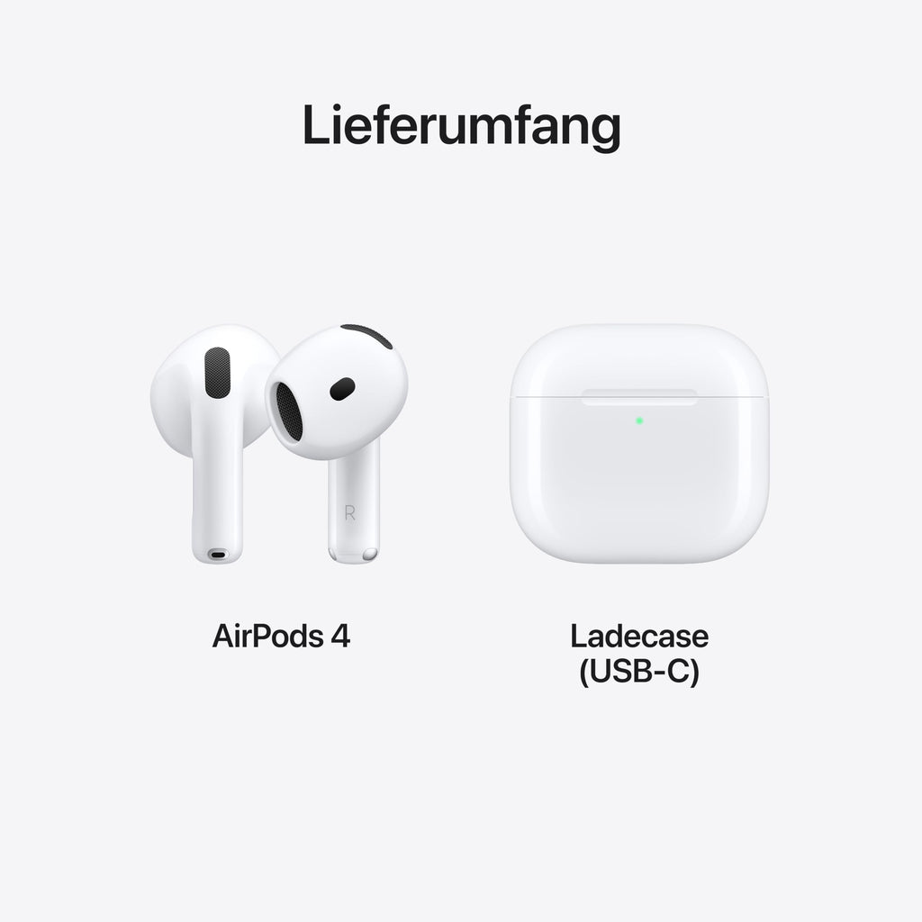 Apple AirPods 4 Kabellose Kopfhörer, Bluetooth Kopfhörer mit aktiver Geräuschunterdrückung