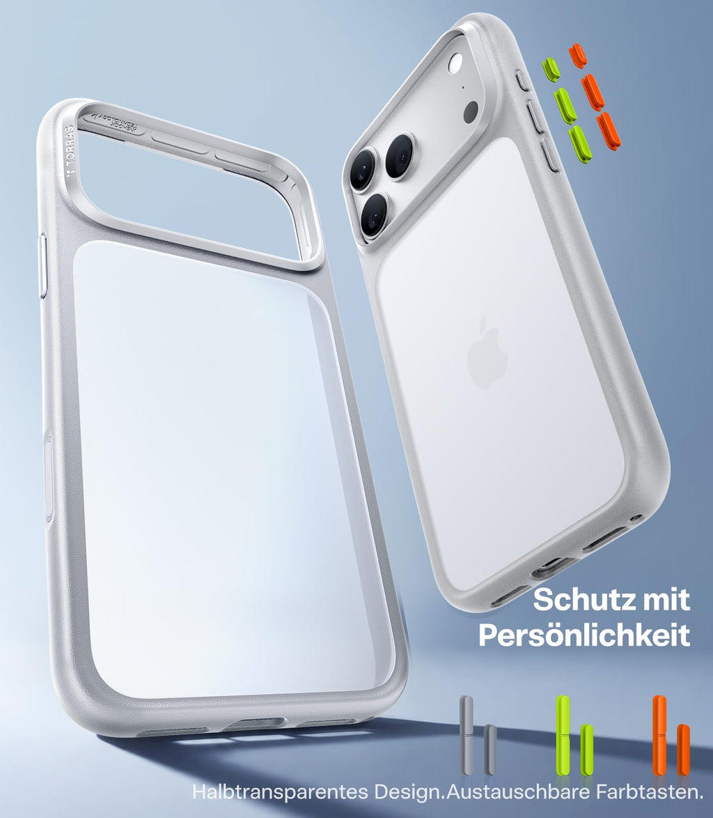 TORRAS für iPhone 18 Pro Hülle iPhone 17 Pro Hülle,Militärschut,Transparent