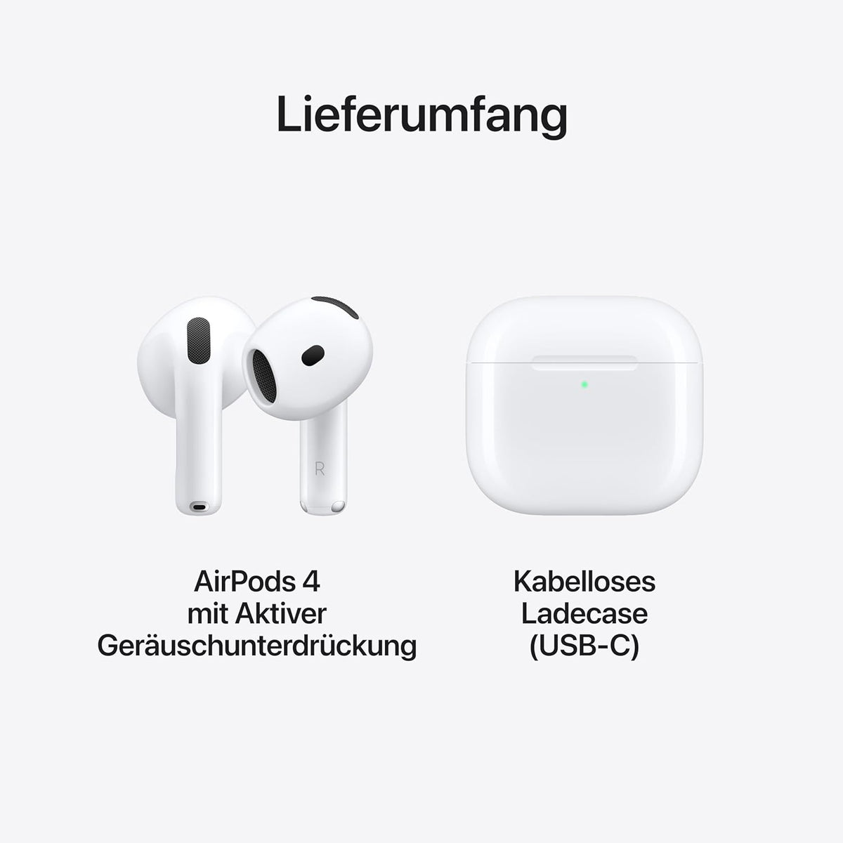 Apple AirPods 4 Kabellose Kopfhörer, Bluetooth Kopfhörer mit aktiver Geräuschunterdrückung