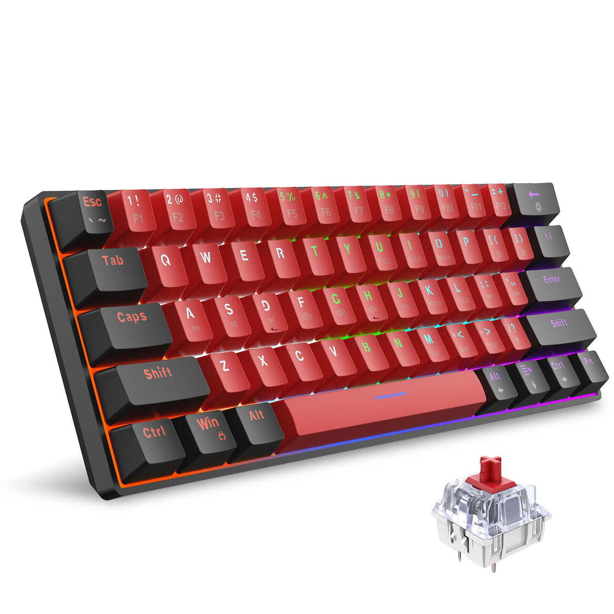 Snpurdiri 60% kabelgebundene mechanische Gaming-Tastatur