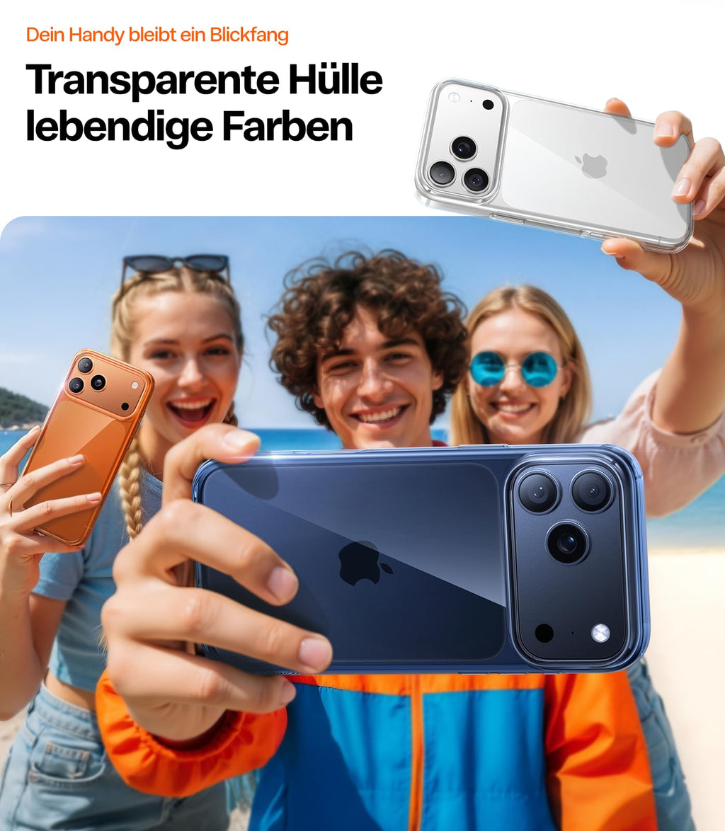 TORRAS für iPhone 18 Pro Hülle iPhone 17 Pro Hülle,Militärschut,Transparent