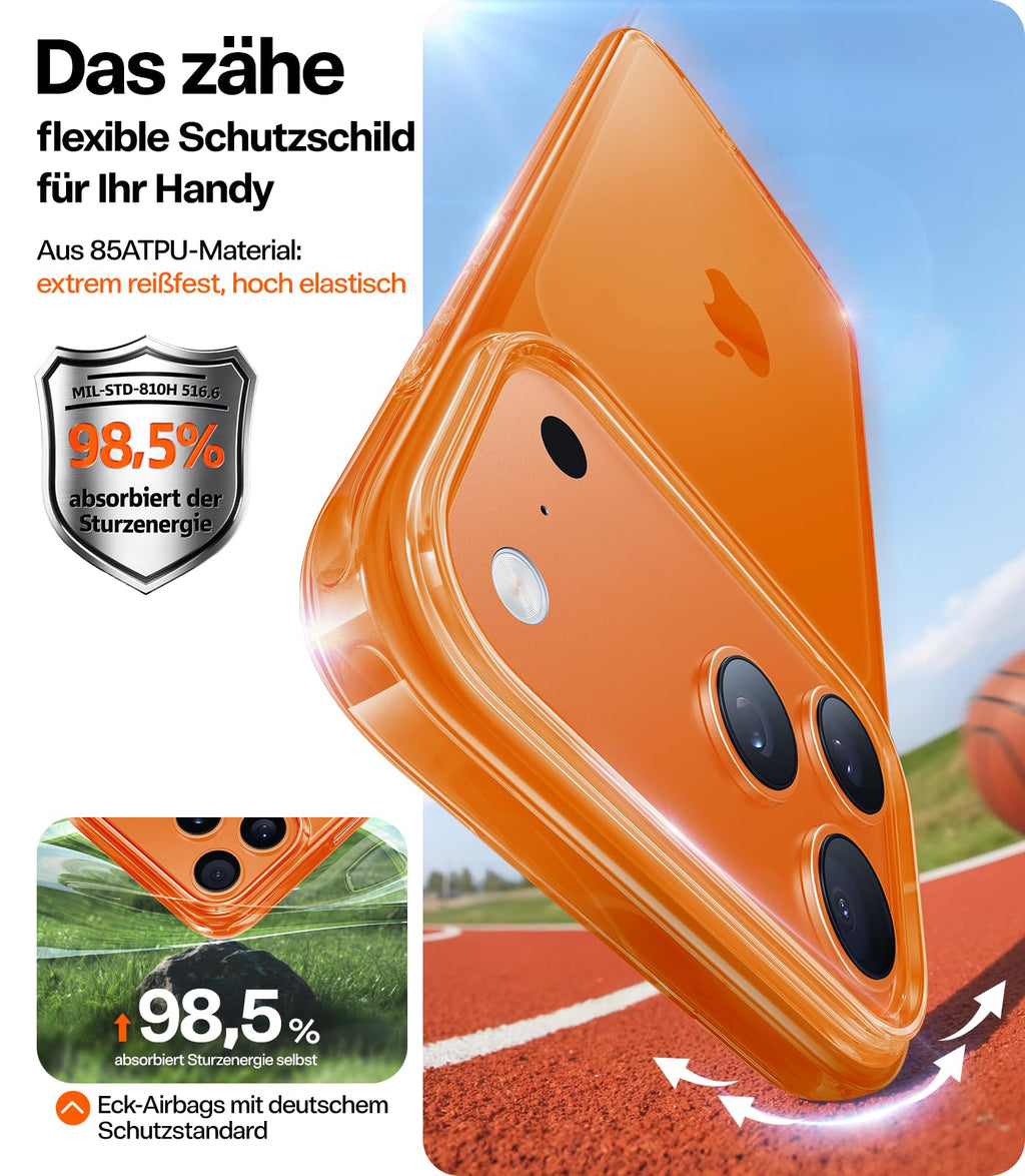 TORRAS für iPhone 18 Pro Hülle iPhone 17 Pro Hülle,Militärschut,Transparent