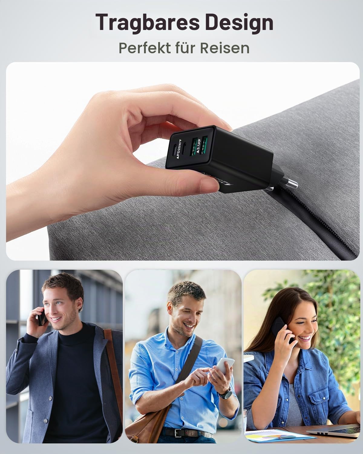 USB C Ladegerät, 40W 4 Ports Stecker Mehrfach Schnellladegerät USB C Ladegerät für iPhone 17 16 15 14 13 Pro Max Plus 12 11, Samsung