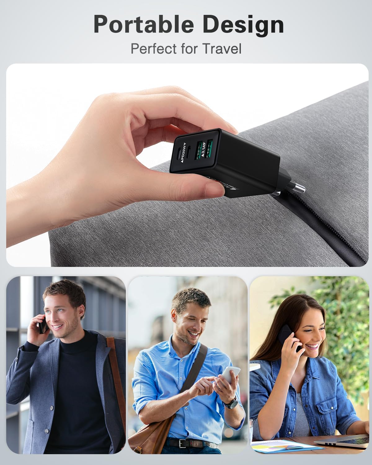 USB C Ladegerät, 40W 4 Ports Stecker Mehrfach Schnellladegerät USB C Ladegerät für iPhone 17 16 15 14 13 Pro Max Plus 12 11, Samsung