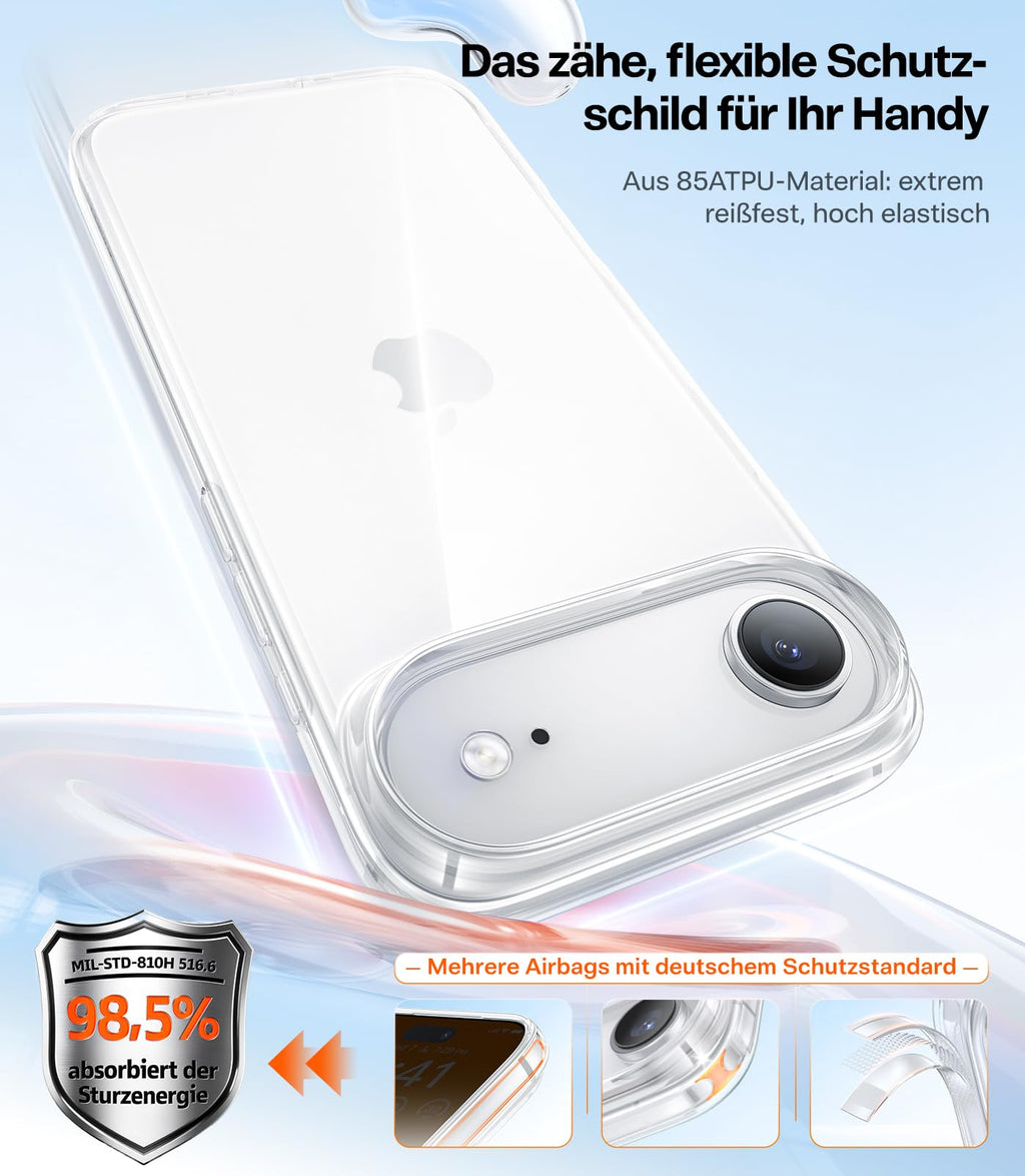 TORRAS für iPhone 18 Pro Hülle iPhone 17 Pro Hülle,Militärschut,Transparent