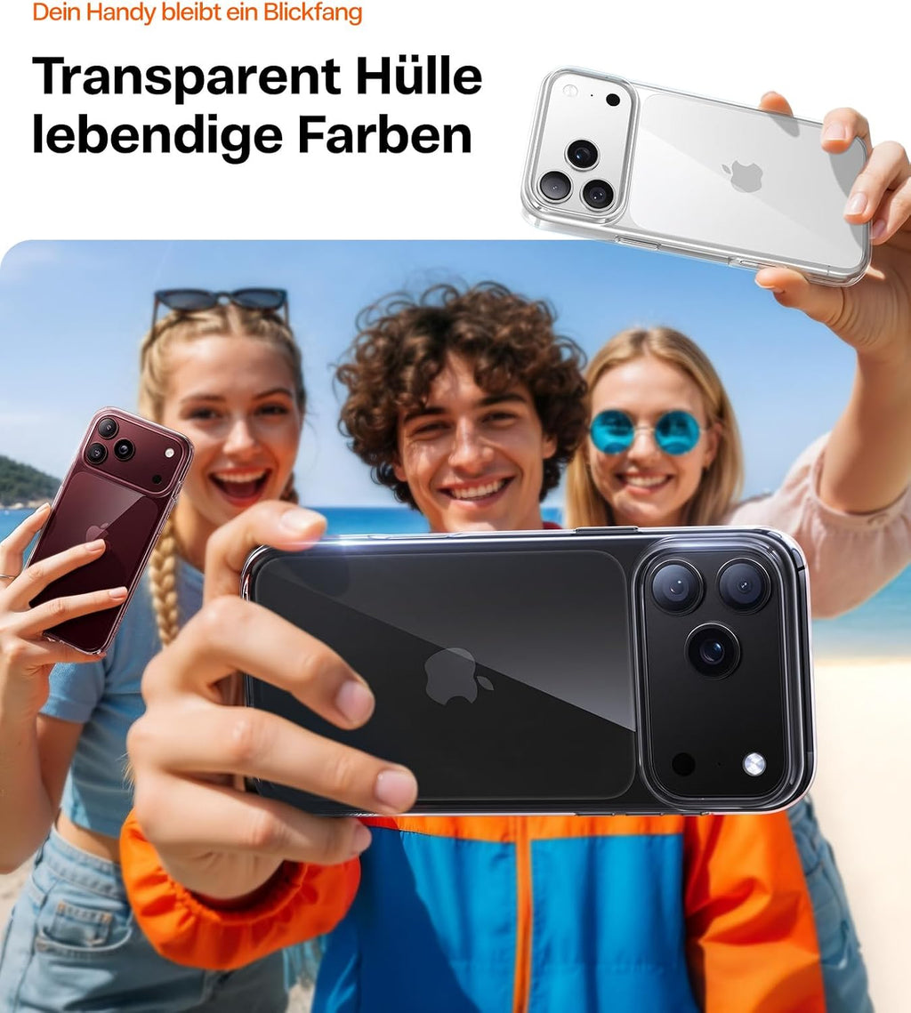 TORRAS für iPhone 18 Pro Hülle iPhone 17 Pro Hülle,Militärschut,Transparent
