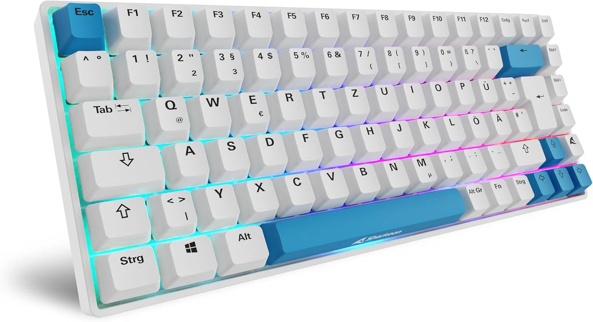 Sharkoon Skiller SGK50 S3 PBT Weiß, RGB Gaming Keyboard, 75% Layout