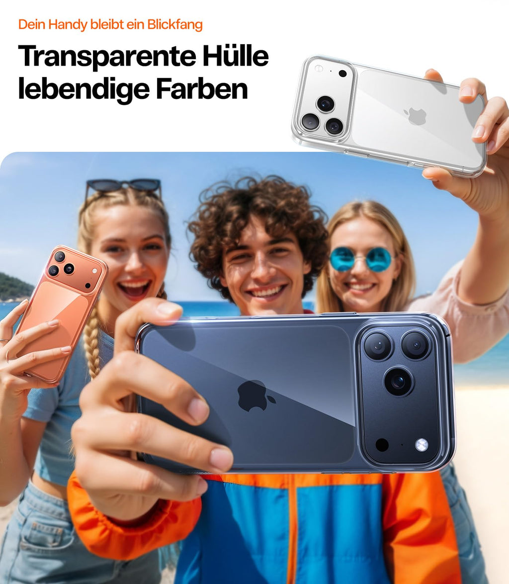 TORRAS für iPhone 18 Pro Hülle iPhone 17 Pro Hülle,Militärschut,Transparent