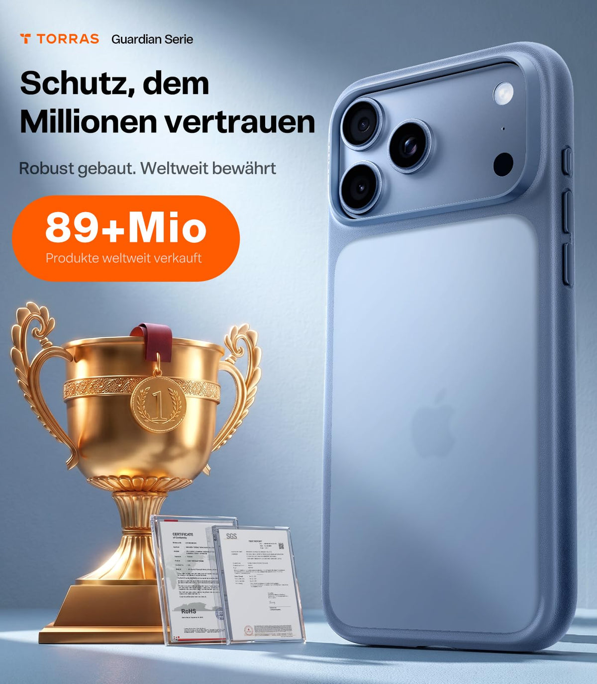 TORRAS für iPhone 18 Pro Hülle iPhone 17 Pro Hülle,Militärschut,Transparent