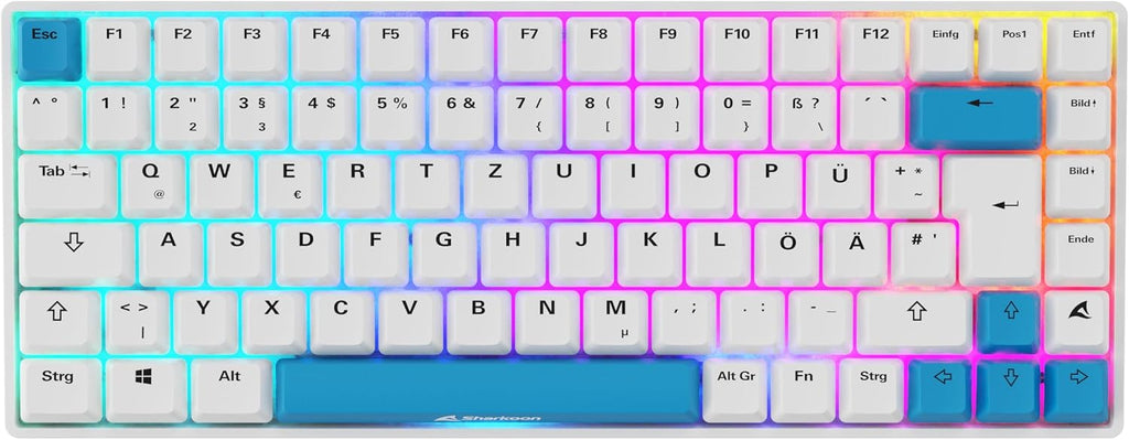 Sharkoon Skiller SGK50 S3 PBT Weiß, RGB Gaming Keyboard, 75% Layout