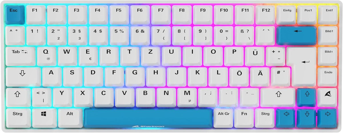 Sharkoon Skiller SGK50 S3 PBT Weiß, RGB Gaming Keyboard, 75% Layout