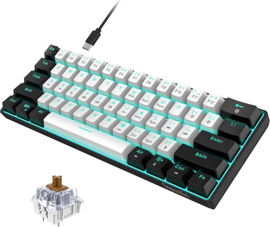 Snpurdiri 60% kabelgebundene mechanische Gaming-Tastatur