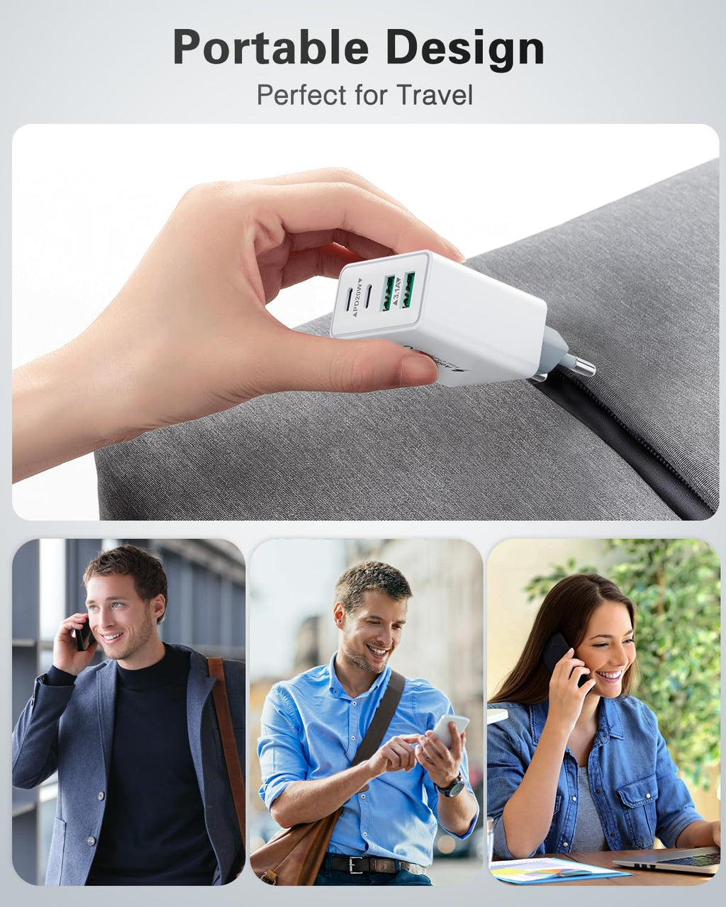 USB C Ladegerät, 40W 4 Ports Stecker Mehrfach Schnellladegerät USB C Ladegerät für iPhone 17 16 15 14 13 Pro Max Plus 12 11, Samsung