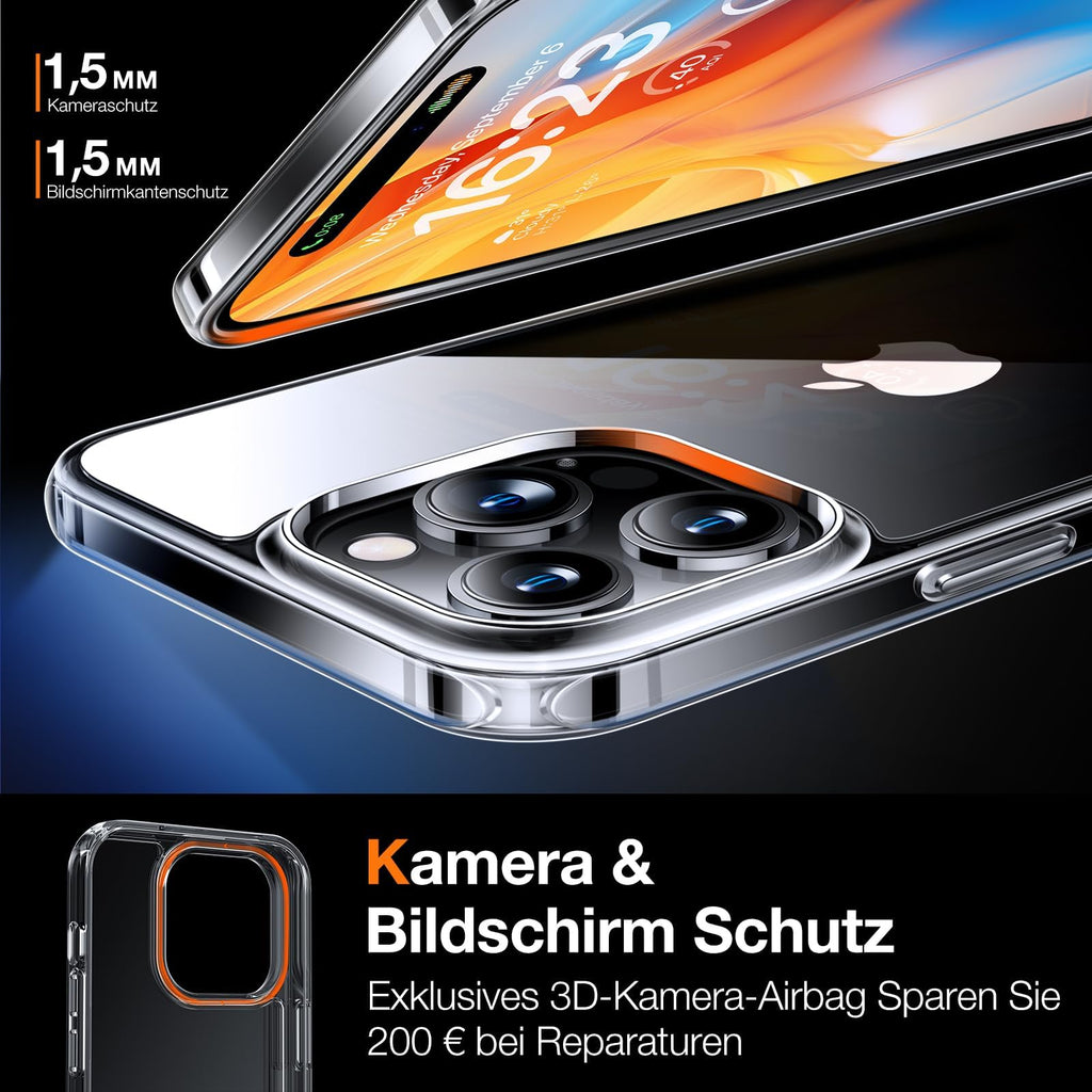 TORRAS für iPhone 18 Pro Hülle iPhone 17 Pro Hülle,Militärschut,Transparent