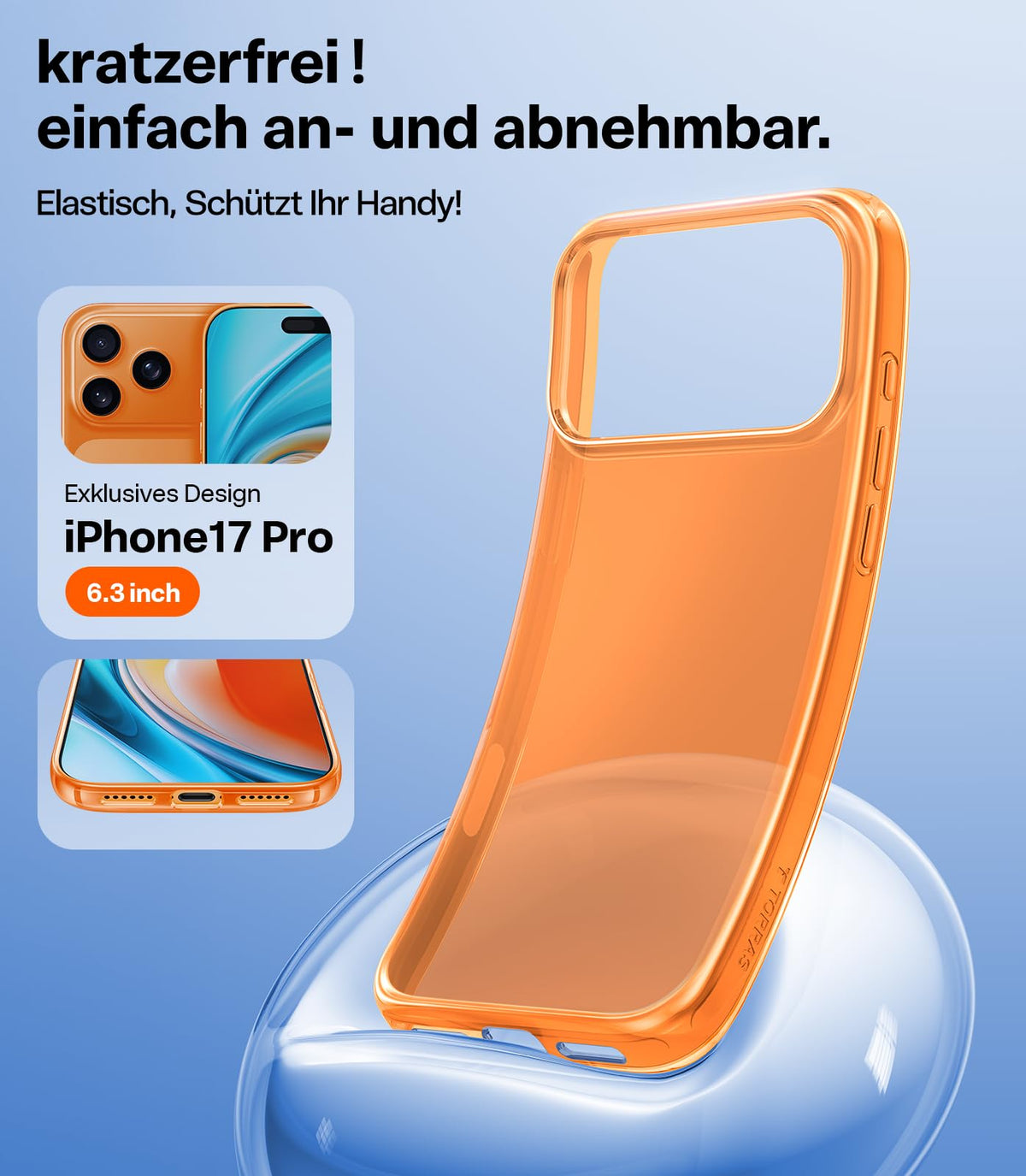 TORRAS für iPhone 18 Pro Hülle iPhone 17 Pro Hülle,Militärschut,Transparent