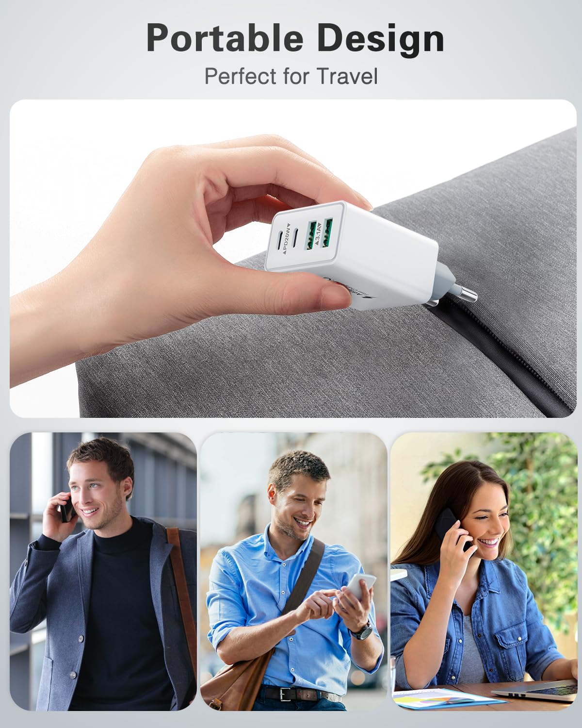 USB C Ladegerät, 40W 4 Ports Stecker Mehrfach Schnellladegerät USB C Ladegerät für iPhone 17 16 15 14 13 Pro Max Plus 12 11, Samsung