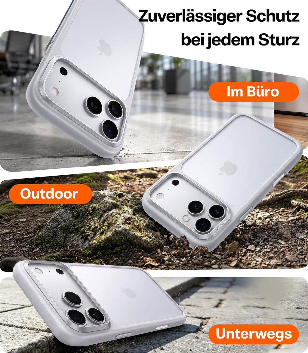 TORRAS für iPhone 18 Pro Hülle iPhone 17 Pro Hülle,Militärschut,Transparent