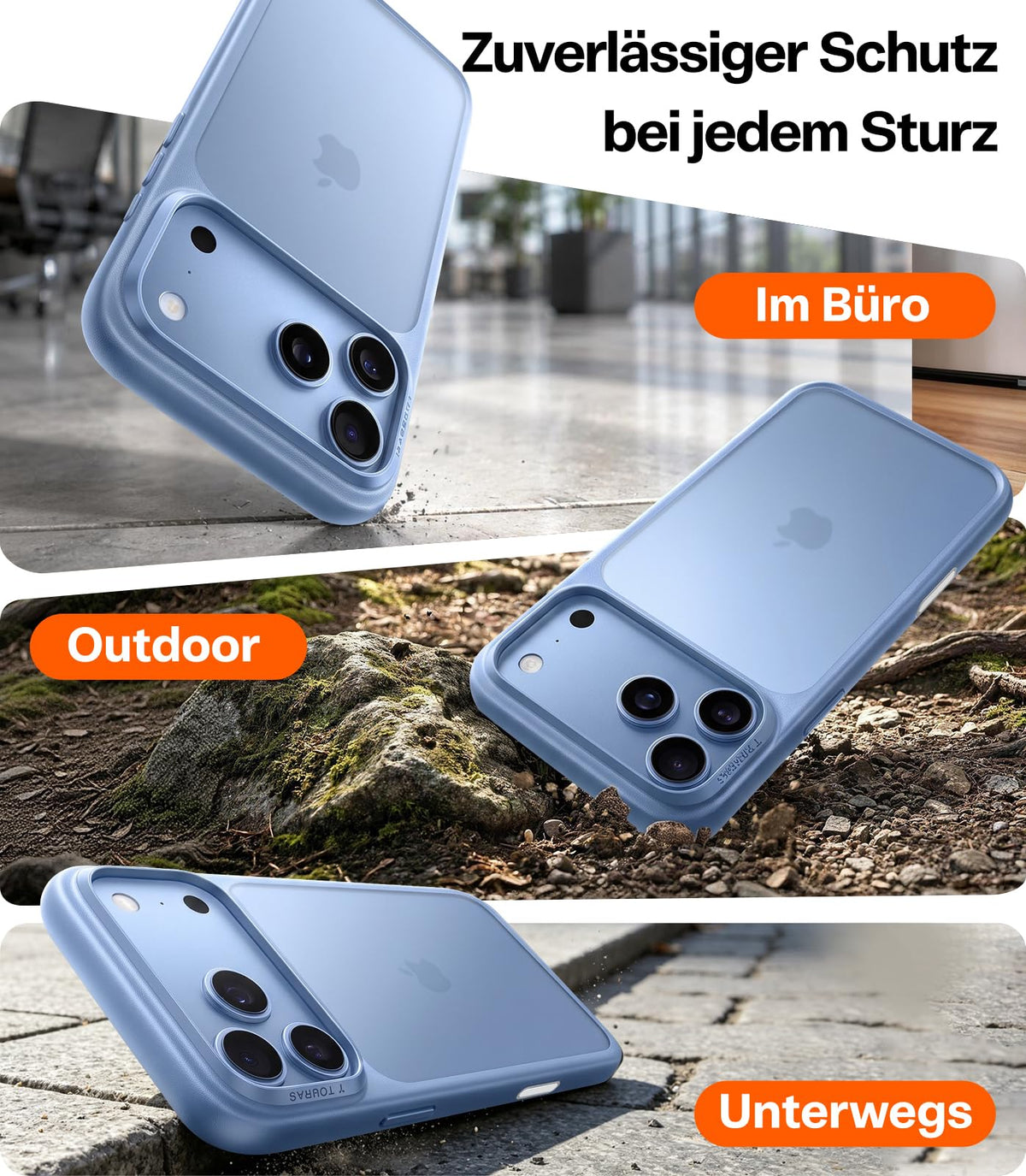 TORRAS für iPhone 18 Pro Hülle iPhone 17 Pro Hülle,Militärschut,Transparent