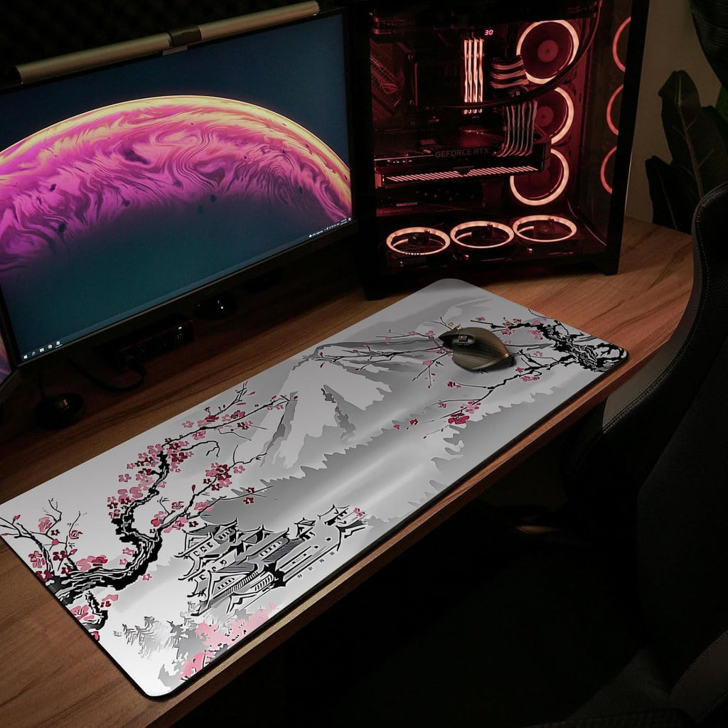 XXL Gaming Mauspad  Japan Kirschenblüten Rutschfest 800x300mm