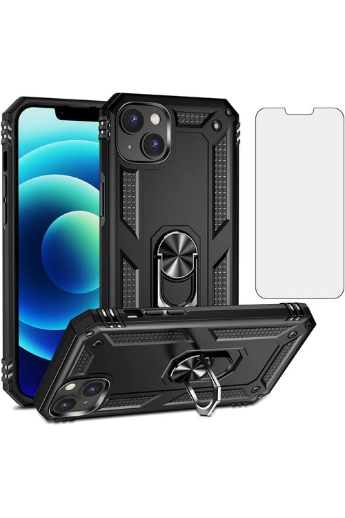 iPhone 15 Armor Tank Case – Stoßfeste Schutzhülle mit Halterung & Displayschutz